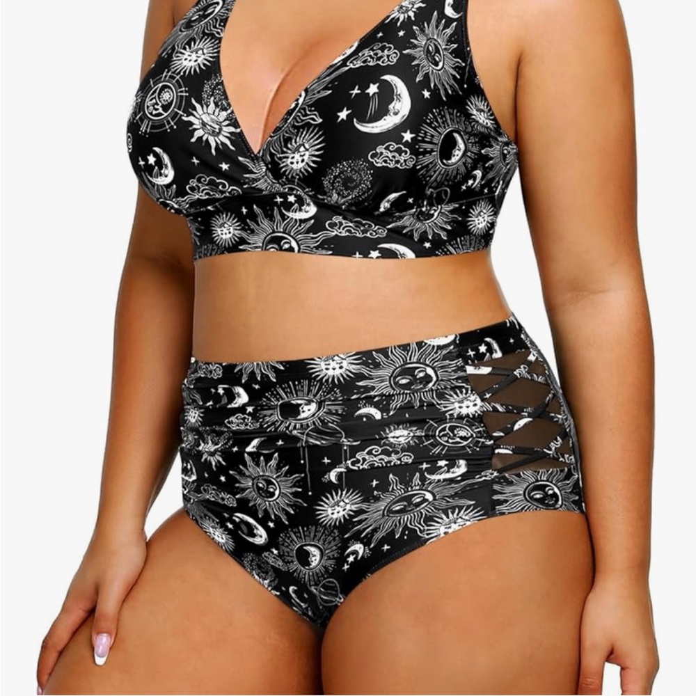 Amazon Black Celestial Print Bikini